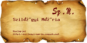 Szilágyi Mária névjegykártya