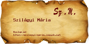 Szilágyi Mária névjegykártya