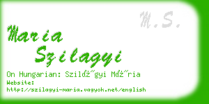 maria szilagyi business card